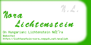 nora lichtenstein business card